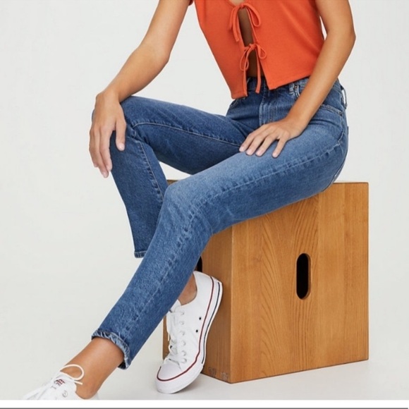 Agolde Toni mid rise style a133-1255 Dark Blue Jeans - Picture 1 of 12